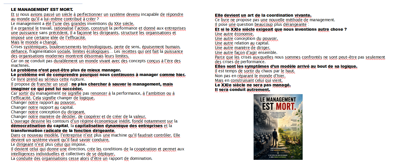 Couverture de Le management est mort.
